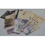 Japan, Indonesia and Thailand stamps on loose album pages and Hong Kong stamp packs 1995 and 97,