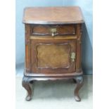 French 19thC walnut pot cupboard, W40 x D40 x H64cm