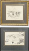 Frank Patterson (British 1871-1952): Two pen and ink drawings 'Postbridge, Dartmoor' and 'Down