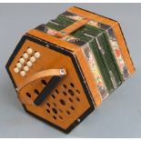 Anglo German 20-key concertina made in GDR with 'Celi Band' stamped to side