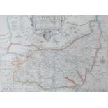 William Kip after Christopher Saxton, 17thC map of Suffolk, 'Suffolciae comitatus cuius populi',