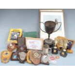 Large collection of pigeon racing ephemera and trophies including Stroud and Nailsworth related, the