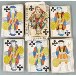 Six full and part packs of 19th / early 20th century French playing cards including a pack of