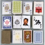 American playing card packs to include multiple Playboy packs, bicycle rider back, concave side