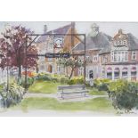 Mary Pelham, watercolour, 'The King's Head' public house / tavern, signed lower right, 19 x 28cm,