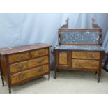 Marble topped washstand and matching chest, largest W123 x H130cm