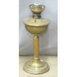A brass oil lamp, H49cm