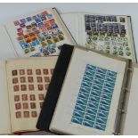 An album of GB sheets and part sheets, QEII pre decimalisation stamps, two stockbooks and an album