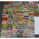 Fifty-eight various vintage comics including Mr District Attorney, Daring Adventures, Bob Swift,