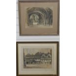 Donald H. Edwards pair of 20thC watercolours of Gloucester, 'St. Mary's Gateway, Gloucester', signed