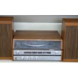 Fidelity c1970s record deck and tuner system with matching stereo speakers