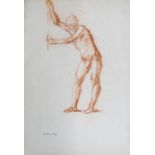 Dennis William Dring (1904-1990): Sketch of standing male leaning, signed to lower edge, 38 x 27cm