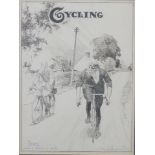Frank Patterson (English 1871-1952): Pen and ink cover drawing for 'Cycling' magazine, 'Types, often