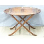 Folding butler's tray on stand, H67cm