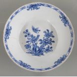 Chinese 19thC blue and white bowl decorated with landscape scenes, height 5cm  diameter 17cm