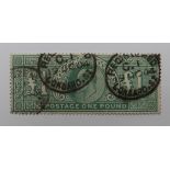 GB 1902 SG266, £1 dull blue green, used