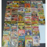 Fifty vintage love and romance comics including Young Brides, True Secrets, My Own Romance, Brides
