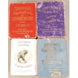Four packs of American souvenir playing cards comprising California, Great Southwest, Boston and New