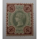 Great Britain 1887, 4d 'Jubilee' (watermark inverted), unused, SG205wi