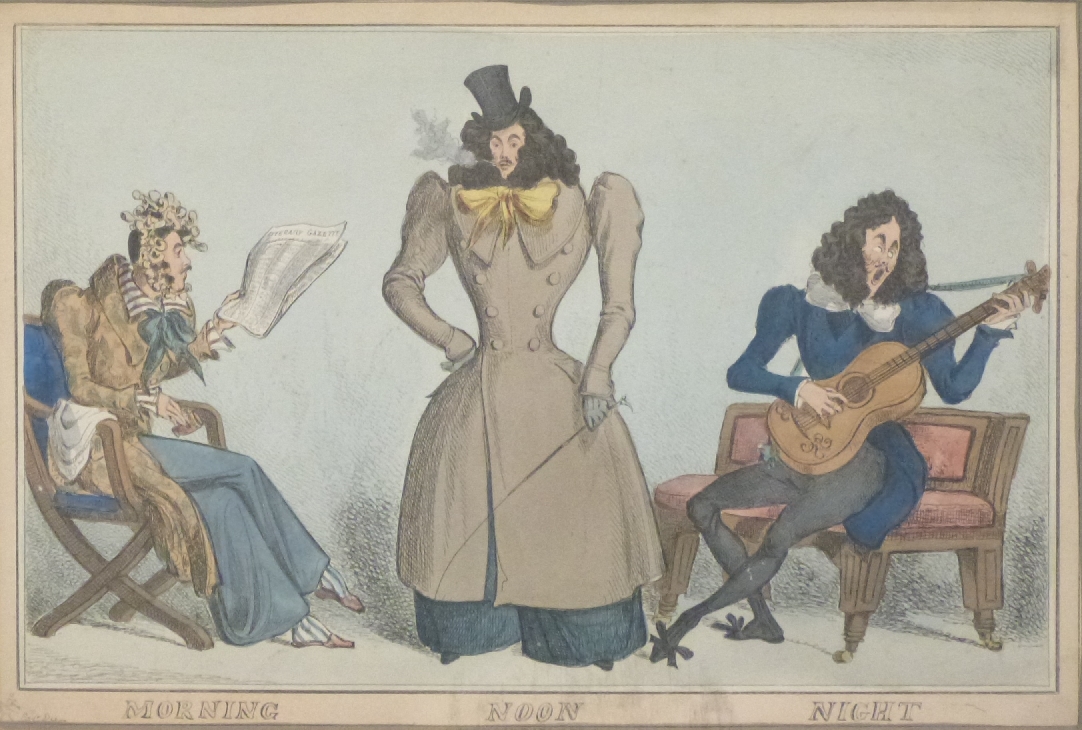 William Heath (1795-1840): Four framed 19thC hand-coloured satirical etchings. Subjects include ' - Image 2 of 5