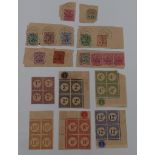 China Expeditionary Force, 1900 set stamps of India overprinted on pieces, together with Straits