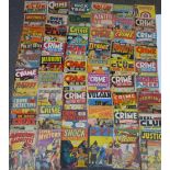 Fifty-five various crime and detective comics including Down With Crime, Crime Detective, The