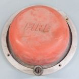 Vintage hand cranked 'Fire Alarm' by Perry Barr Metal Co with ministry marks for 1973, diameter 29.