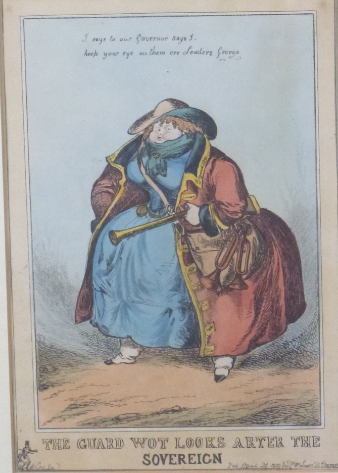 William Heath (1795-1840): Four framed 19thC hand-coloured satirical etchings. Subjects include 'The - Image 5 of 5