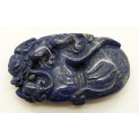 Chinese lapis lazuli carving, 7 x 4cm