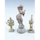 Three Eastern bronzes, largest 22cm tall