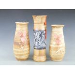 Three Japanese vases with marks to base, largest 37cm