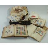 Sundry albums of all-world stamps and a box file of loose album pages including Malta, stockcards,