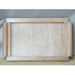 Liberty style Arts and Crafts limed oak tray, 56cm x 34.5cm