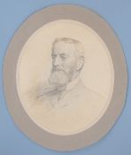 Frederick Samuel Beaumont, RI (1861-1954): Pencil portrait of a bearded man, possibly George Bernard