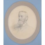 Frederick Samuel Beaumont, RI (1861-1954): Pencil portrait of a bearded man, possibly George Bernard