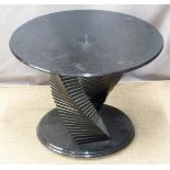 A designer style glass coffee table, diameter 57cm x H44cm
