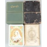 Three Goodall & Son London packs of playing cards, two having Queen Victoria to backs and historical