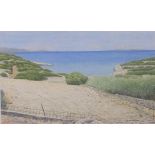 Michael Williams (b1936) watercolour 'Paths to Tripiti' Greek coastal scene, initialled and dated