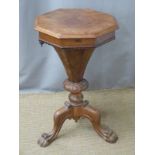 A 19thC mahogany work table, H 73cm