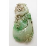 Chinese jade carving depicting a phoenix, 6.8 x 3.5cm