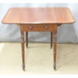 19thC inlaid mahogany Pembroke table, W92 x D55 x  H72cm