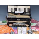 Orfeo Italian piano accordion 120 bass, seven treble couplers, two bass couplers in black