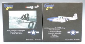 Two Gemini Aces 1:72 scale diecast model aeroplanes North American P-51B Mustang 'Salem