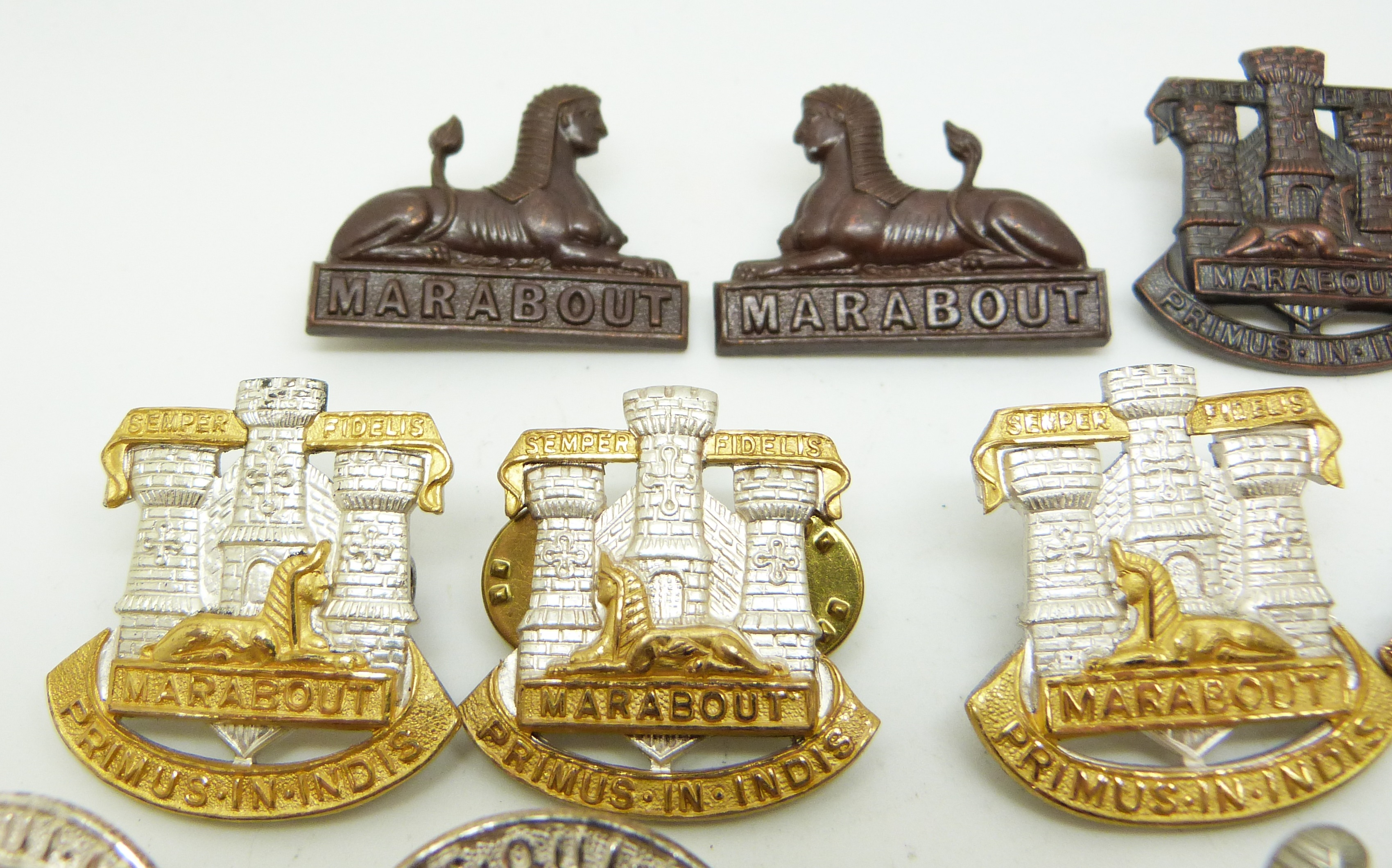 Twenty Four British Army Devonshire and Dorsetshire Regiment metal collar badges in eleven pairs - Image 6 of 8