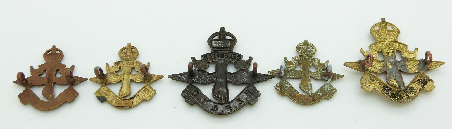 New Zealand Territorial Force Post and Telegraph Corps metal hat and collar badges, three with Gaunt - Image 4 of 10