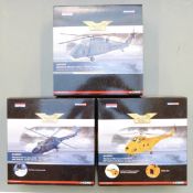 Three Corgi The Aviation Archive 1:72 scale limited edition diecast model helicopters Westland