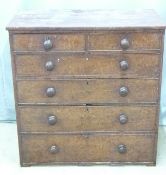 19thC mahogany straight front chest of two over four drawers, W98 x D55 x H101cm