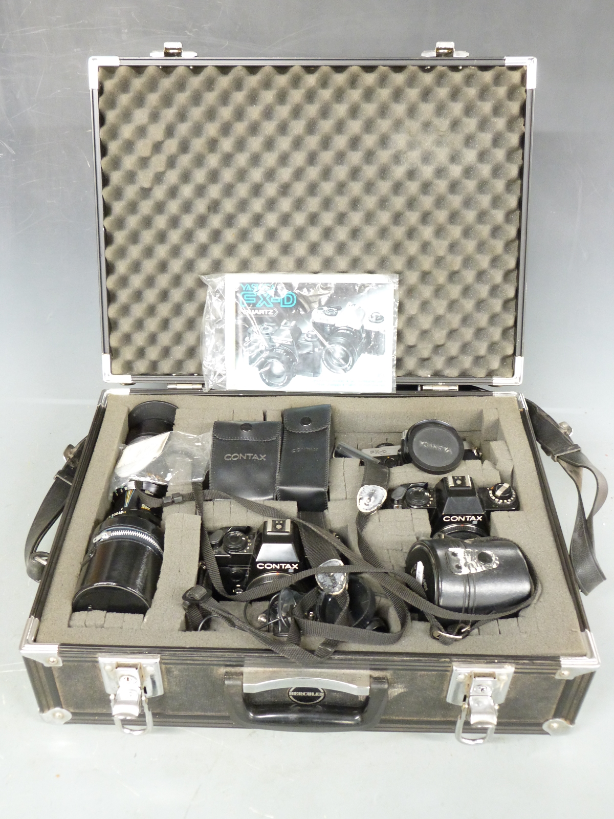 Contax and Yashica cameras, lenses and accessories to include two Contax 139 Quartz SLR bodies, - Image 2 of 3