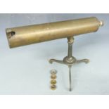 W & S Jones 19thC brass cassegrain reflector telescope, marked with maker's name and address 30