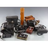 Cameras and bincoulars to include Zeiss Ikon Nettar 515/2, Parker-Hale Surespotter telescope,